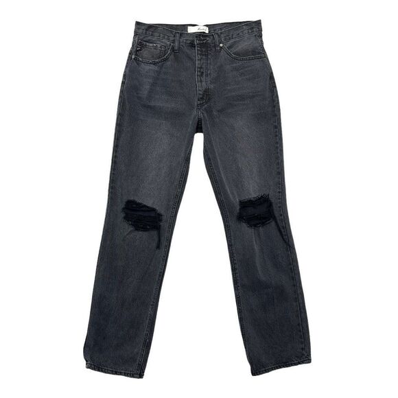KanCan Dixon Jeans Women's Size 9 Black Ultra High Rise 90s Distressed Boyfriend - Picture 1 of 12
